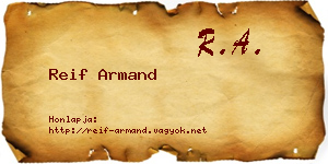 Reif Armand névjegykártya