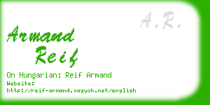 armand reif business card